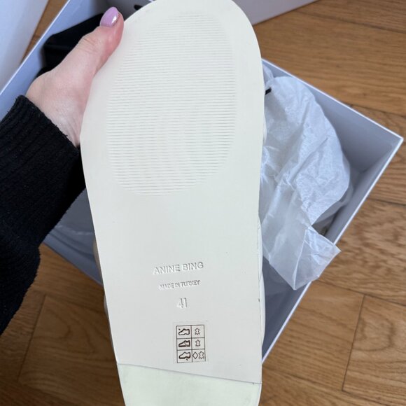 NWT Anine Bing Lizzie Slide Sandals Padded Crisscross Strap Open Toe Ivory Sz 41 - Picture 9 of 9